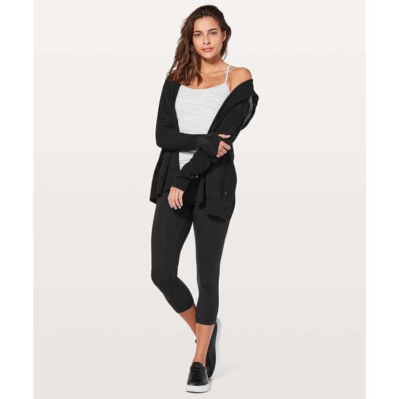 Lululemon Still Movement Wrap Open Cardigan Black Size 8 - Picture 11 of 11